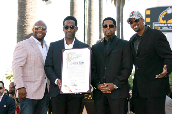 (L-R) Wanya Morris, Shawn Stockman, Nathan Morris & Michael McCray being honored with a star on the Hollywood Walk of Fame in 2011